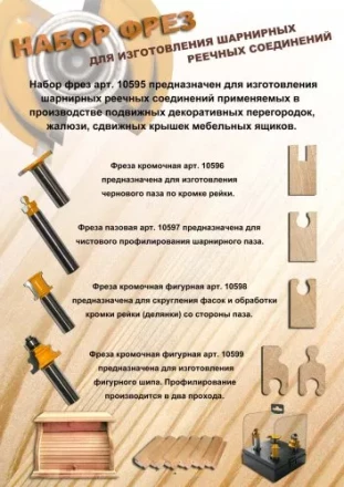 Набор фрез д/изг шарнирного соед хв 12мм 4шт Энкор 10595 купить в Магнитогорске