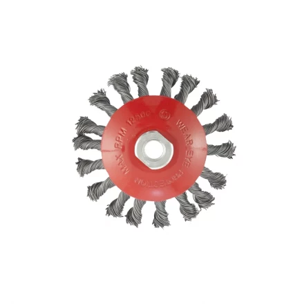 Щетка для УШМ 115 мм М14 &quot;тарелка&quot; крученая проволока 0,5 мм MATRIX 74610 купить в Магнитогорске