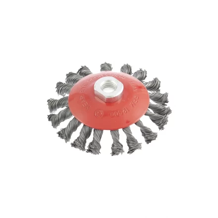 Щетка для УШМ 115 мм М14 &quot;тарелка&quot; крученая проволока 0,5 мм MATRIX 74610 купить в Магнитогорске