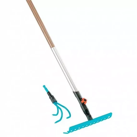 Комплект: Рыхлитель 9 см  + Грабли 30 см  + Ручка алюминиевая   130 см  GARDENA купить в Магнитогорске