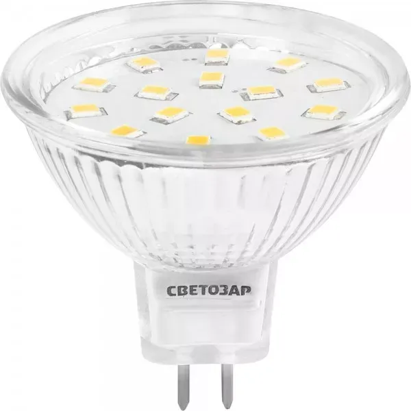 Лампа СВЕТОЗАР светодиодная "LED technology", цоколь GU5.3, теплый белый свет (3000К), 220В, 3Вт (25) 44550-25_z01 купить в Магнитогорске