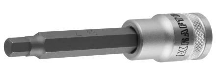 Торцовая бита-головка KRAFTOOL &quot;INDUSTRIE QUALITAT&quot;, удлиненная, материал S2, HEX, сатинированная, 1/2&quot;, H7 27909-07_z01 купить в Магнитогорске