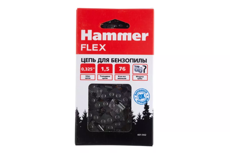 Цепь пильная HAMMER 0,325''-1,5мм-76зв купить в Магнитогорске
