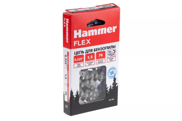 Цепь пильная HAMMER 0,325''-1,5мм-76зв купить в Магнитогорске