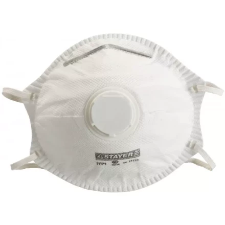 Полумаска фильтрующая STAYER &quot;PROFI&quot; противоаэрозольная с клапаном, многослойная, класс защиты FFP1 11110 купить в Магнитогорске