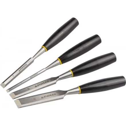 Набор: Стамески плоские с пластмассовой ручкой, 6/12/18/25, 4шт, STAYER 1820-H4 купить в Магнитогорске