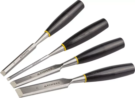 Набор: Стамески плоские с пластмассовой ручкой, 6/12/18/25, 4шт, STAYER 1820-H4 купить в Магнитогорске