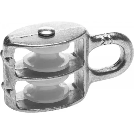 Блок ЗУБР двойной, оцинкованный, нейлоновый шкив, 6x20мм, 8 шт 4-304595-20 купить в Магнитогорске