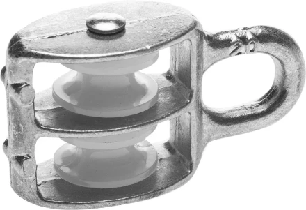 Блок ЗУБР двойной, оцинкованный, нейлоновый шкив, 6x20мм, 8 шт 4-304595-20 купить в Магнитогорске