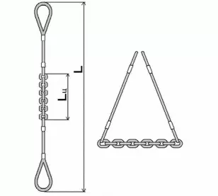Строп комбинированный 1.25 т L=4.5 м L цепи=1.2 м заплет купить в Магнитогорске