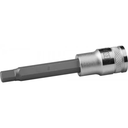Торцовая бита-головка KRAFTOOL &quot;INDUSTRIE QUALITAT&quot;, удлиненная, материал S2, HEX, сатинированная, 1/2&quot;, H8 27909-08_z01 купить в Магнитогорске