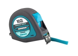 Рулетка "Ergonomisch",10 м x 25 мм, магнитный обрезиненный зацеп GROSS 31105
