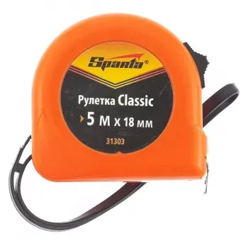 Рулетка Classic, 5 м х 18 мм, пластиковый корпус  SPARTA 31303 купить в Магнитогорске