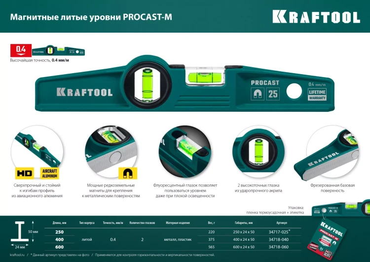 Литой магнитный уровень 34718-060 купить в Магнитогорске