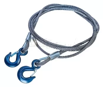 Буксировочный трос стальной крюк-крюк диаметр каната 18 мм. 12 м.  опресовка купить в Магнитогорске