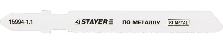 Полотна STAYER "PROFI", T118GF, для эл/лобзика, Bi-Metall, по металлу (0,5-1,5мм), EU-хвост., шаг 1,1мм, 50мм, 2шт 15994-1.1_z01 купить в Магнитогорске