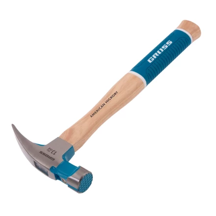 Молоток-гвоздодер GROSS 10413, 380 г, угол 75, магнит, обрезиненная рукоятка American Hickory купить в Магнитогорске