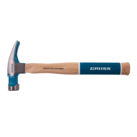 Молоток-гвоздодер GROSS 10413, 380 г, угол 75, магнит, обрезиненная рукоятка American Hickory купить в Магнитогорске
