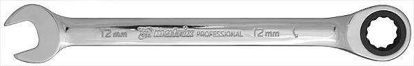 Ключ комбинированный трещоточный 17мм CrV зеркальный хром MATRIX PROFESSIONAL 14810 купить в Магнитогорске