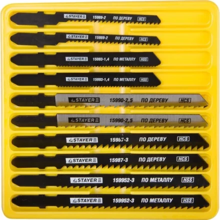 Набор STAYER &quot;PROFI&quot; Пилки &quot;МАСТЕР №3&quot; для эл/лобзика, по дереву, мет. и пластику, EU-хвост.,10шт 15981-H10-3 купить в Магнитогорске