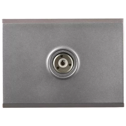 Розетка СВЕТОЗАР &quot;ЭФФЕКТ&quot; телевизионная, без вставки и рамки, цвет светло-серый металлик SV-54415-SM купить в Магнитогорске