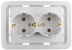 Розетка СВЕТОЗАР &quot;ГАММА&quot; двойная, с заземлением, цвет белый, 16А/~250В SV-54107-W купить в Магнитогорске