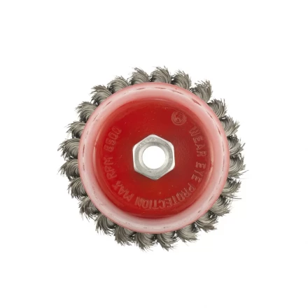 Щетка для УШМ, 100 мм, М14, &quot;чашка&quot;, крученая проволока 0,35 мм  MTX 74615 купить в Магнитогорске