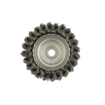 Щетка для УШМ, 100 мм, М14, &quot;чашка&quot;, крученая проволока 0,35 мм  MTX 74615 купить в Магнитогорске