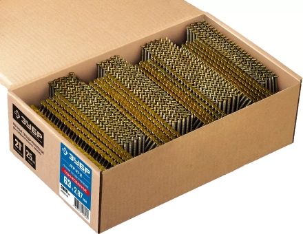 ЗУБР SN21 63 х 2.87 мм, реечные гвозди рифленые оцинкованные, 3000 шт (305393-63) купить в Магнитогорске