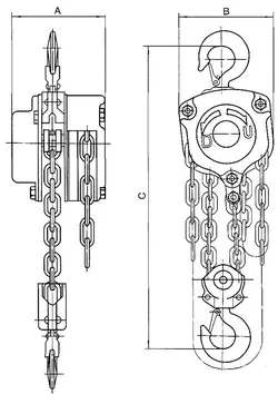 Таль ручная цепная тип HSZ-C г-п 2 тонн H=3 метра купить в Магнитогорске