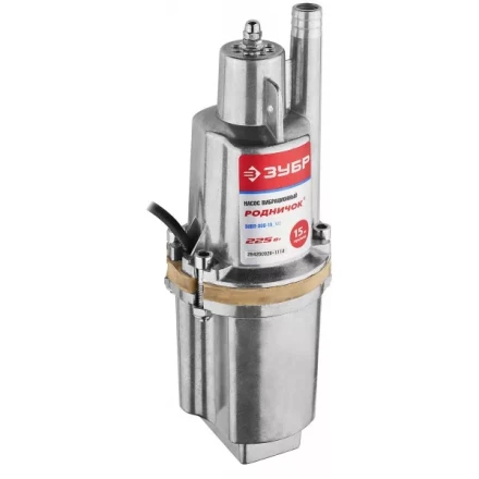 Насос ЗУБР &quot;Родничок&quot; вибрационный, погружной, для чистой воды, 18 л/мин, напор 60м, шнур 15м, 225Вт ЗНВП-300-15_М2_Х купить в Магнитогорске