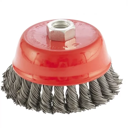 Щетка для УШМ 125 мм М14 "чашка" крученая проволока 0,35 мм MTX 74617 купить в Магнитогорске