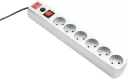 Удлинитель бытовой серия EF, с заземлением и выключателем, 2м, 6 розетки, 10A Stern 95780 купить в Магнитогорске