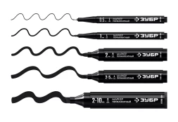 ЗУБР МП-300К чёрный, 2-5 мм, клиновидный перманентный маркер (06323-2)