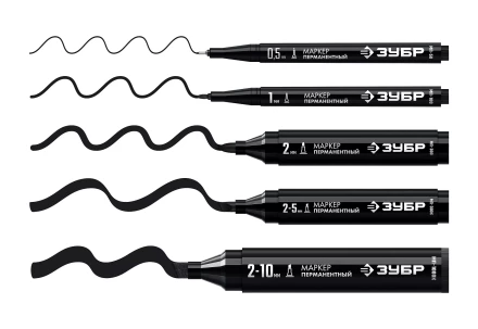 ЗУБР МП-300К чёрный, 2-5 мм, клиновидный перманентный маркер (06323-2) купить в Магнитогорске