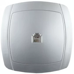 Розетка СВЕТОЗАР &quot;АКЦЕНТ&quot; телефонная одинарная в сборе, цвет серебристый металлик SV-54217-SM