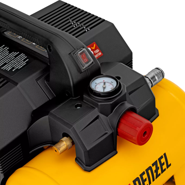 Компрессор Denzel DLS750/6 58019 безмасляный малошумный 750 Вт, 140 л/мин,ресивер 6 л купить в Магнитогорске