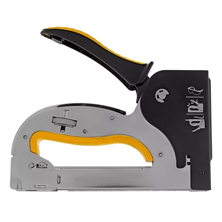 Степлер металл. Denzel 40223, скобы в комплекте, плавная регулировка удара, 2К рукоятка, тип 53, 4-14 мм купить в Магнитогорске