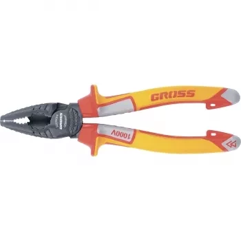 Плоскогубцы комбинированные, диэлектрические трехкомпонентные рукоятки до 1000 В, 180 мм GROSS 16989 купить в Магнитогорске