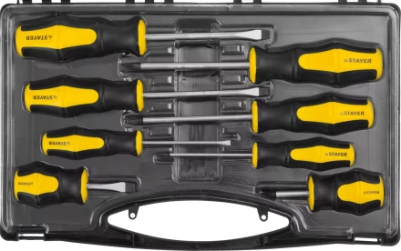 Набор STAYER &quot;MASTER&quot; HERCULES: Отвертки, Cr-V, эргономичная двухкомпонентная рукоятка, 8шт 25055-H8_z02 купить в Магнитогорске