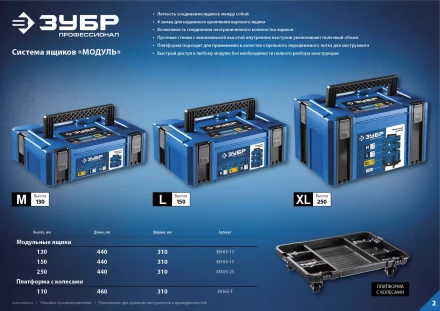 ЗУБР МОДУЛЬ-25, 440 х 310 х 250 мм, (17), размер XL, пластиковый ящик для инструментов, Профессионал (38165-25) купить в Магнитогорске