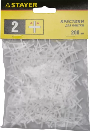 Крестики для кафеля, 2мм, STAYER 3380-2, 200шт 3380-2 купить в Магнитогорске