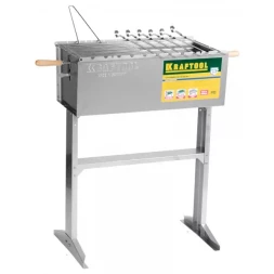 Мангал KRAFTOOL "EXPERT" стационарный, 6 шампуров, 1 решетка, поддон для угля, 300x600x800мм 68320