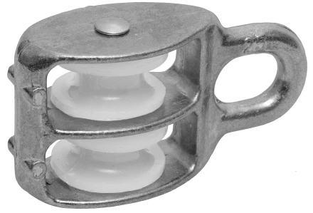 Блок ЗУБР двойной, оцинкованный, нейлоновый шкив, 9x40мм, 1 шт 4-304596-40 купить в Магнитогорске