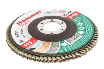 Круг Лепестковый Торцевой (КЛТ) HAMMER КЛТ 1 Ф115х22 Р60 213-019 купить в Магнитогорске