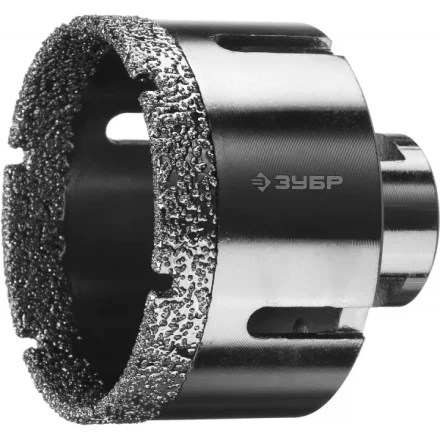 Алмазная коронка ЗУБР &quot;ПРОФЕССИОНАЛ&quot; универсальная для УШМ, сухое сверление, алмазы на вакуумной пайке,  посадка М14, d=68мм 29865-68 купить в Магнитогорске
