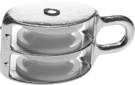 Блок ЗУБР двойной, оцинкованный, нейлоновый шкив, 9x40мм, 3 шт 4-304595-40 купить в Магнитогорске