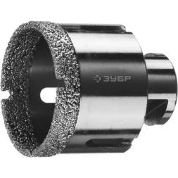 Алмазная коронка ЗУБР &quot;ПРОФЕССИОНАЛ&quot; универсальная для УШМ, сухое сверление, алмазы на вакуумной пайке,  посадка М14, d=54мм 29865-54