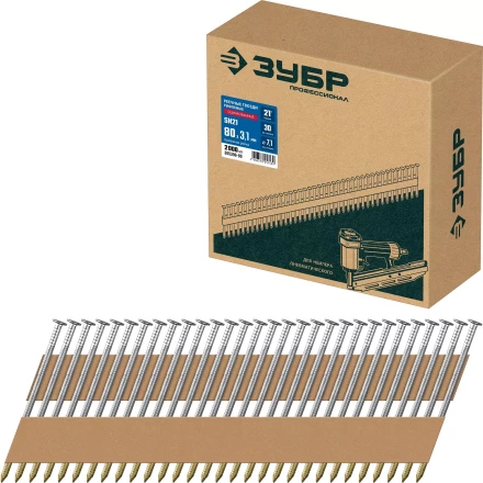 ЗУБР SN21 80 х 3.1 мм, реечные гвозди рифленые оцинкованные, 2010 шт (305396-80) купить в Магнитогорске
