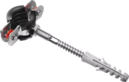 ЗУБР 3/8, цинк, 1 шт, трубный хомут с сантехнической шпилькой и дюбелем (37866-15-19)